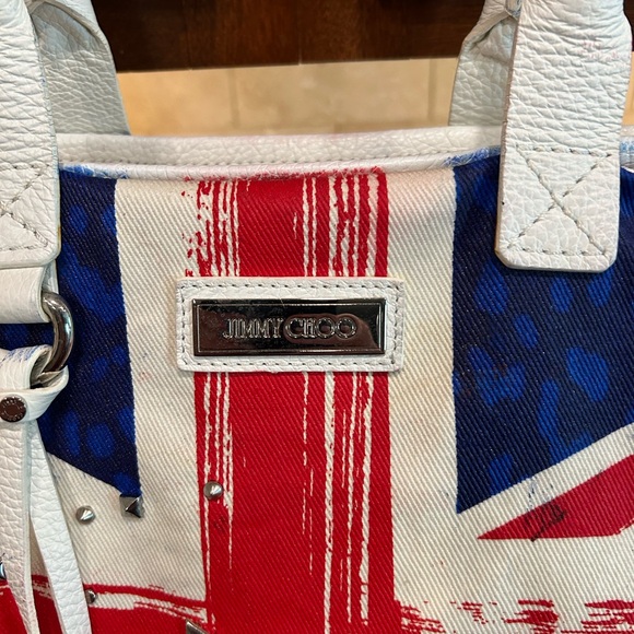 Jimmy Choo Studded Union Jack Tote - Red, Blue, White - Picture 6 of 12